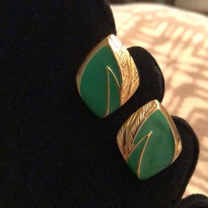 ENAMEL AND GOLDTONE EARRINGS
